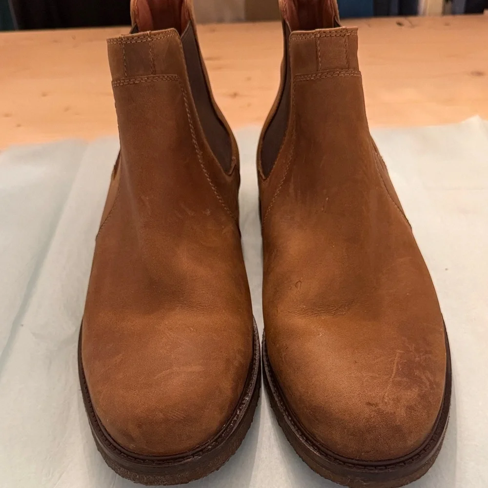 Johnston & Murphy Tan Leather Suade Chelsea Boots Size 13M